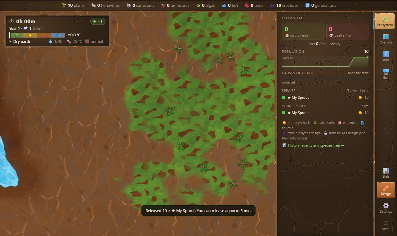 Ten new plants on the land, with the game saying they were released